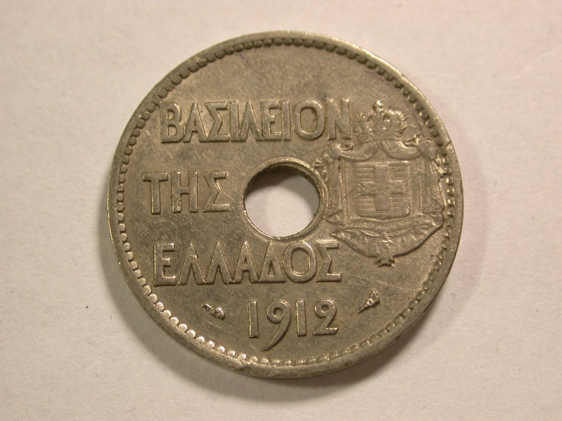 A106 Griechenland 20 Lepta 1912 in ss+ Orginalbilder