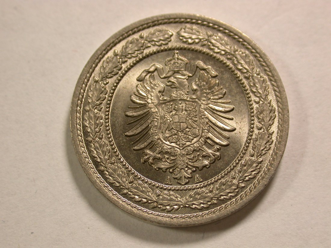  A106 KR 20 Pfennig 1888 A  Jäger Nr. 6 in ST-Fein !! Orginalbilder   