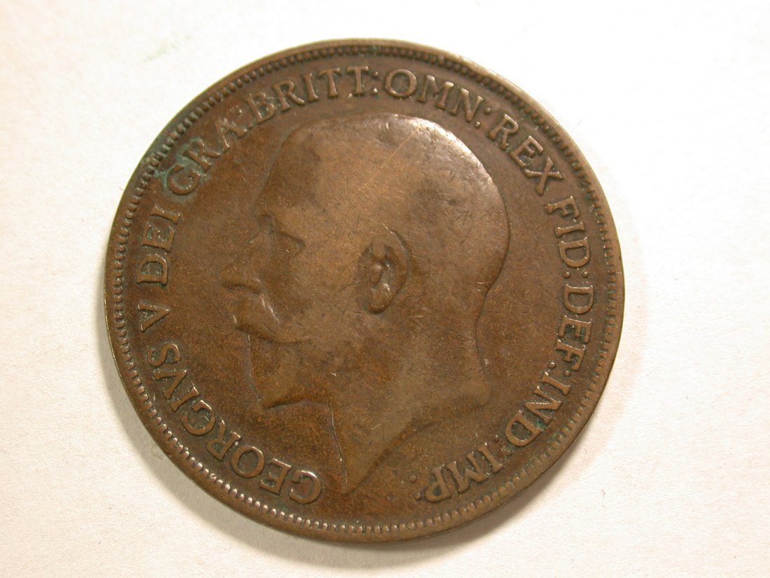  A106 Großbritannien  1 Penny 1918 in ss  Orginalbilder   