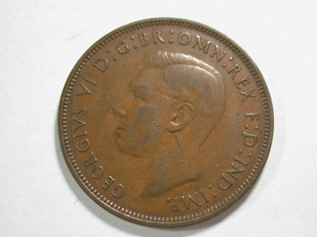  A106 Großbritannien  1 Penny 1944 in ss+ Orginalbilder   