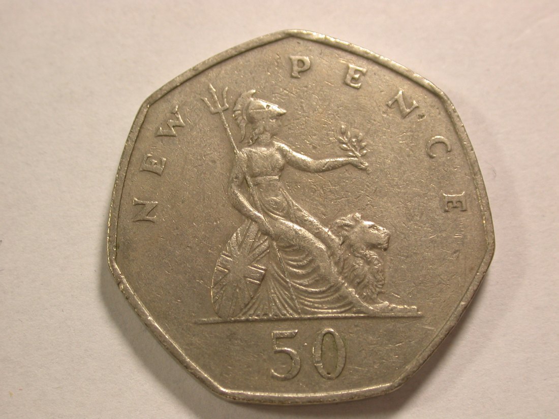  A106 Großbritannien  50 Pence 1969 in ss (VF)  Orginalbilder   
