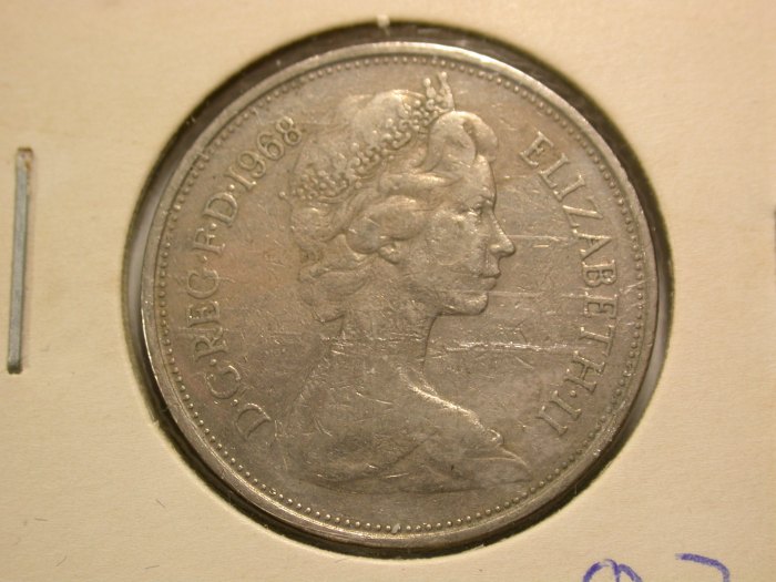 A106 Großbritannien 10 Pence 1968 in ss Orginalbilder