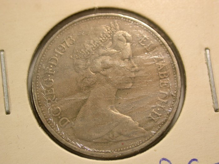 A106 Großbritannien 10 Pence 1973 in ss Orginalbilder
