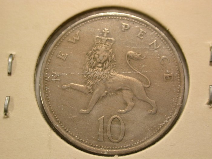  A106 Großbritannien  10 Pence 1973 in ss  Orginalbilder   