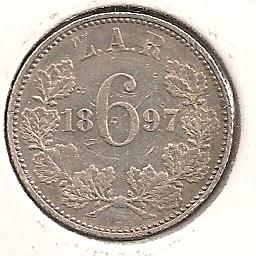 South Africa - 6 Pence 1897 silber