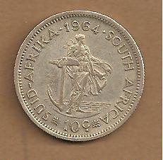 South Africa - 10 Cents 1964 silber