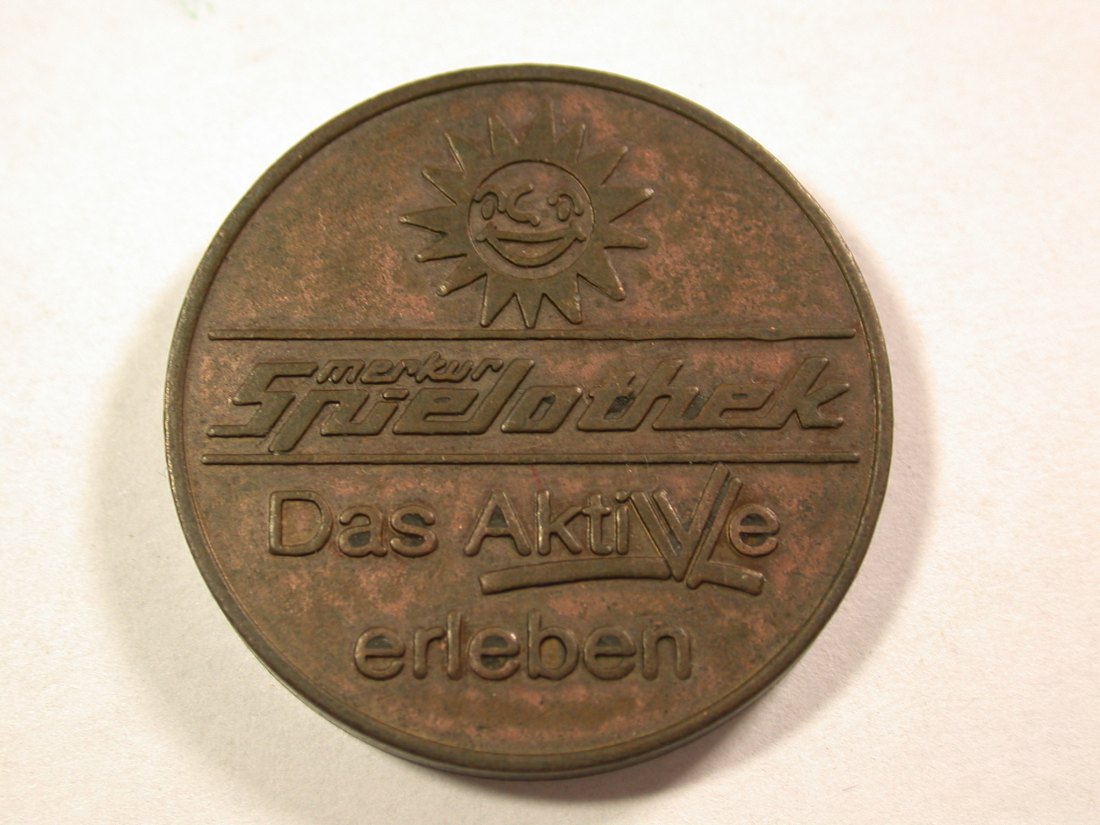 A009 Spielothek Medaille Kupfer 30mm/17,95gr. Orginalbilder