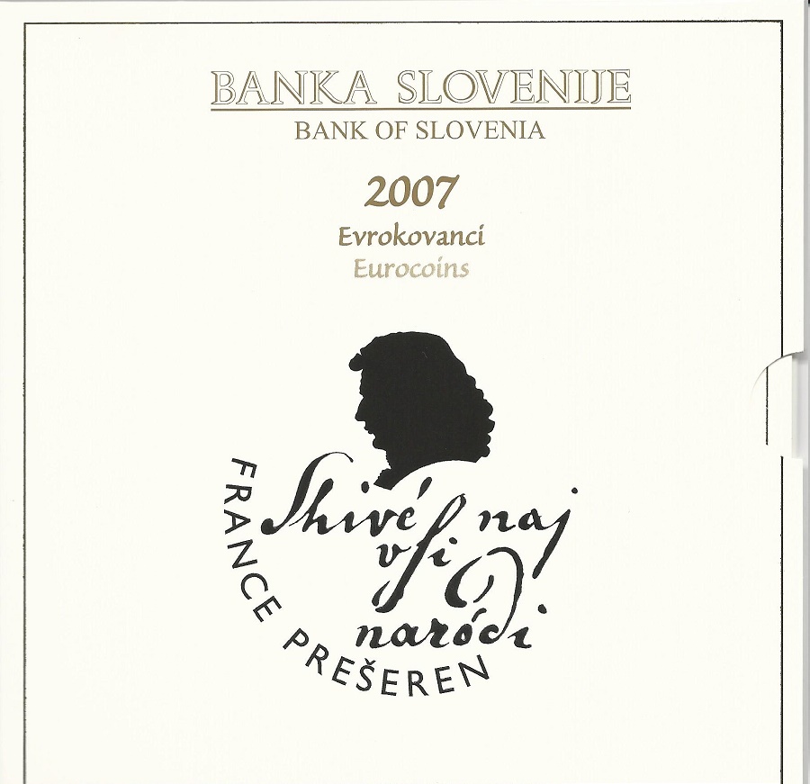  Slowenien Original Euro-KMS 2007 im Originalfolder * Erster Euro KMS   