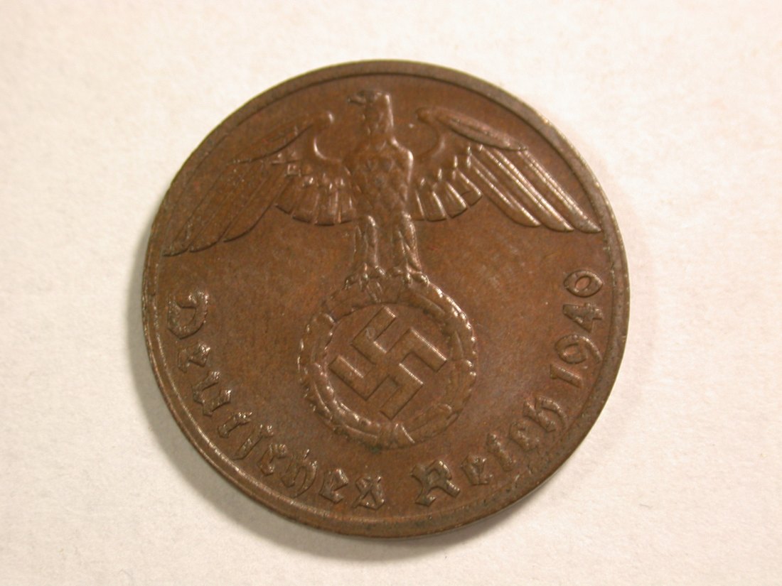  A108 3.Reich  1 Pfennig 1940 G in vz/vz-st  Orginalbilder   