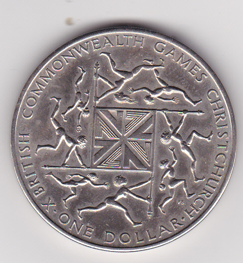  Neuseeland, 1 Dollar 1974, <i>10. Britische Commenwealthspiele</i>, vorzüglich   
