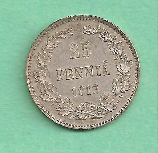 Finlandia - 25 Pennia 1913 silber