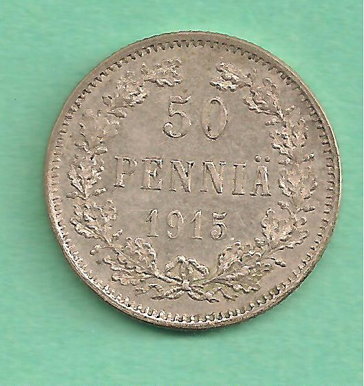  Finlandia - 50 Pennia 1915 silber   