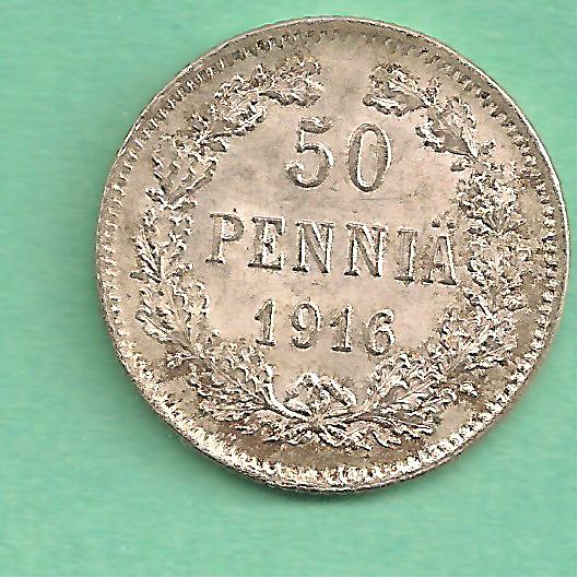  Finlandia - 50 Pennia 1916 silber   