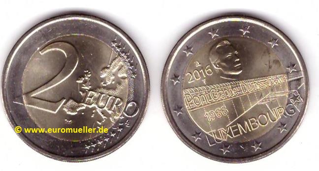 Luxemburg 2 Euro Sondermünze 2016...Charlotte Brücke   