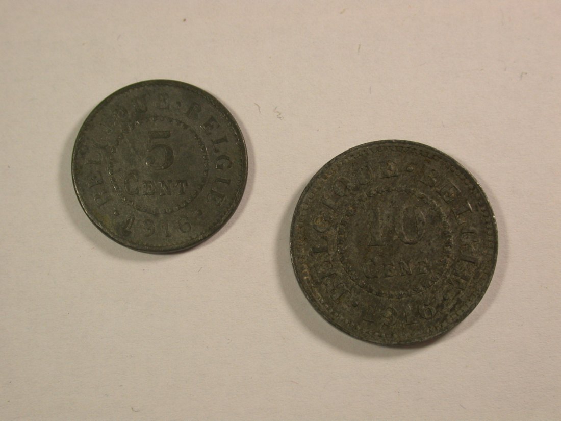 Lots -11- KGr. Belgien 1916 5 und 10 Cent Orginalbilder