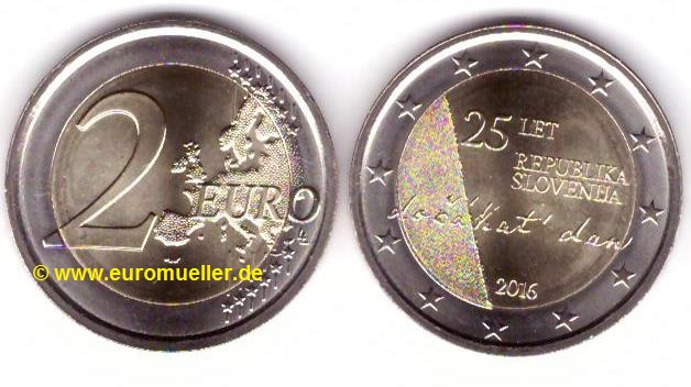 Slowenien 2 Euro Sondermünze 2016...Unabhängigkeit   