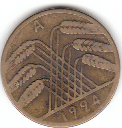 Deutschland (C007)b. 10 Pfennig 1924 A siehe scan