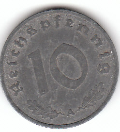Deutschland (C008)  b. 10 Pfennig 1941 A Zink siehe scan