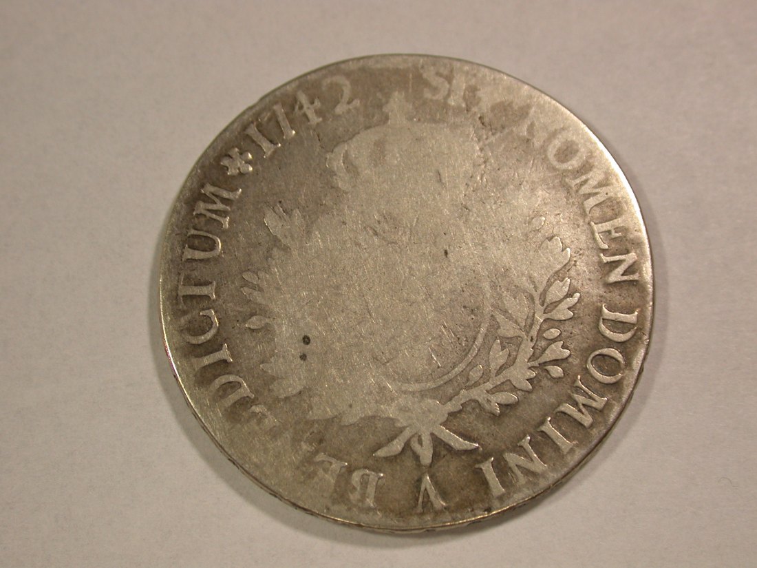  A201 Frankreich 1 Ecu au Bandeau Paris 1742 in schön Silber  Orginalbilder   