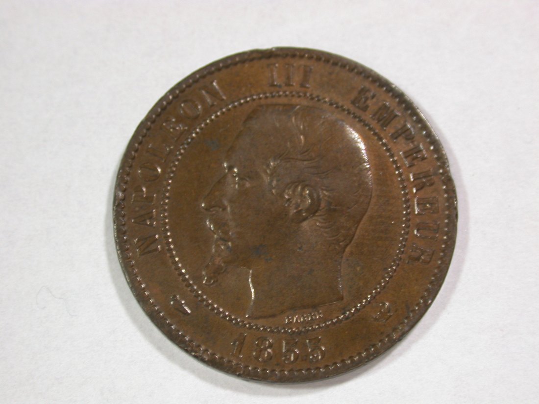  A201 Frankreich 10 Centime 1855 W Lille Kuhlmann/Barre f.ss Orginalbilder   