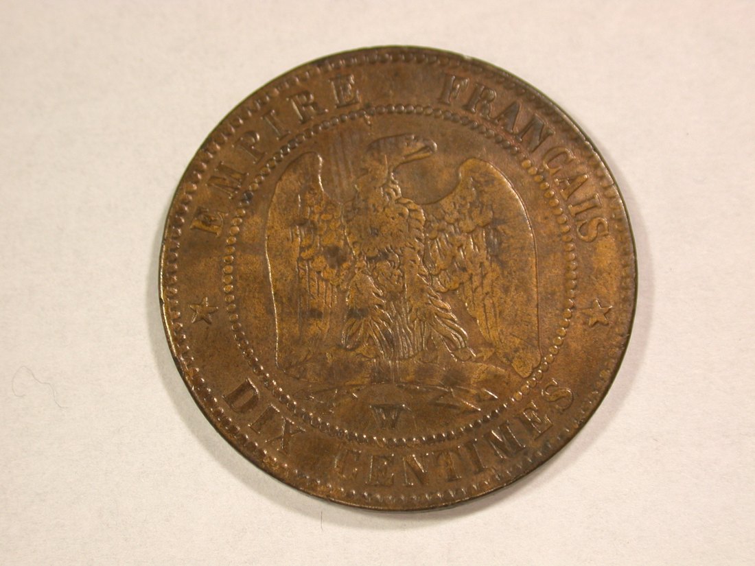  A201 Frankreich 10 Centime 1855 W Lille Kuhlmann/Barre f.ss Orginalbilder   