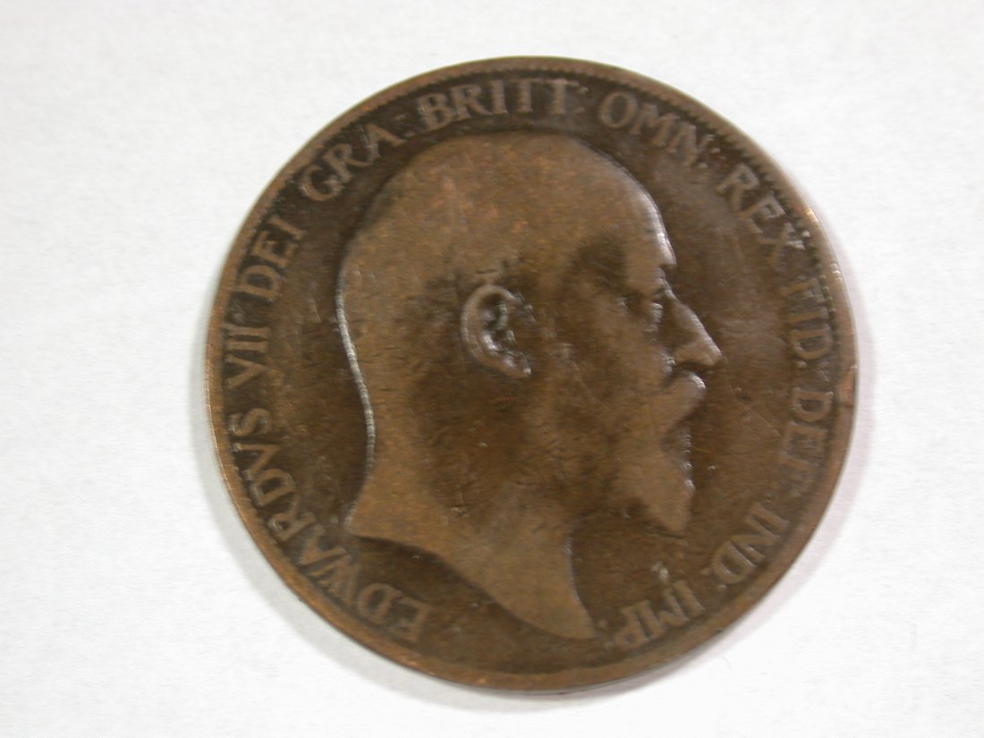 A201 Großbritannien 1 Penny 1905 in f.ss Orginalbilder