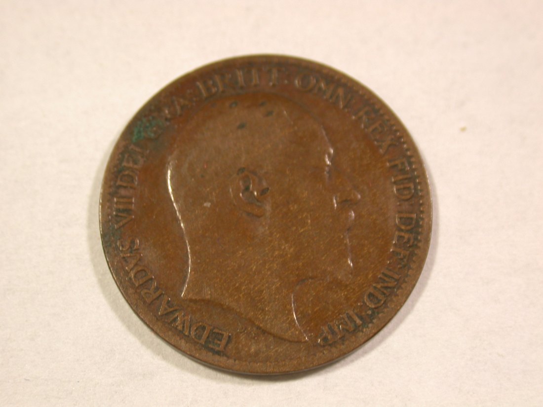  A202 Grossbritannien  Farthing 1906 in f.ss  Orginalbilder   