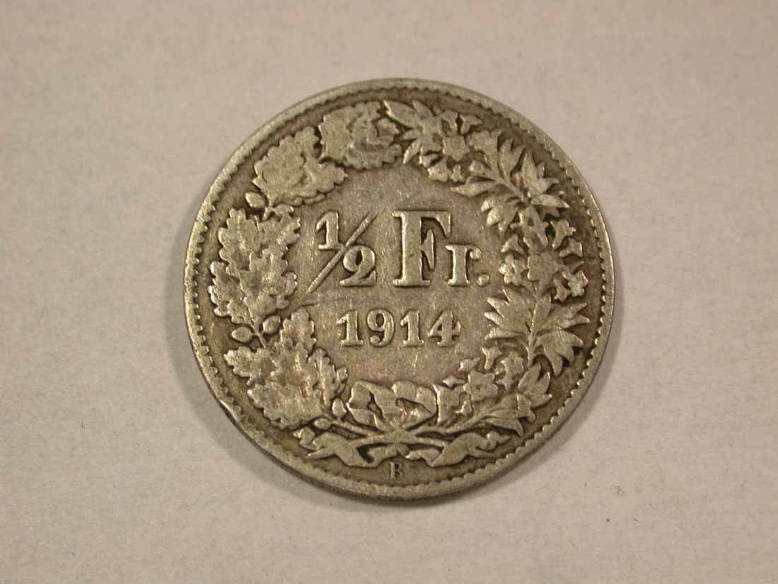 A202 Schweiz 1/2 Franken 1914 in sehr schön Silber Orginalbilder