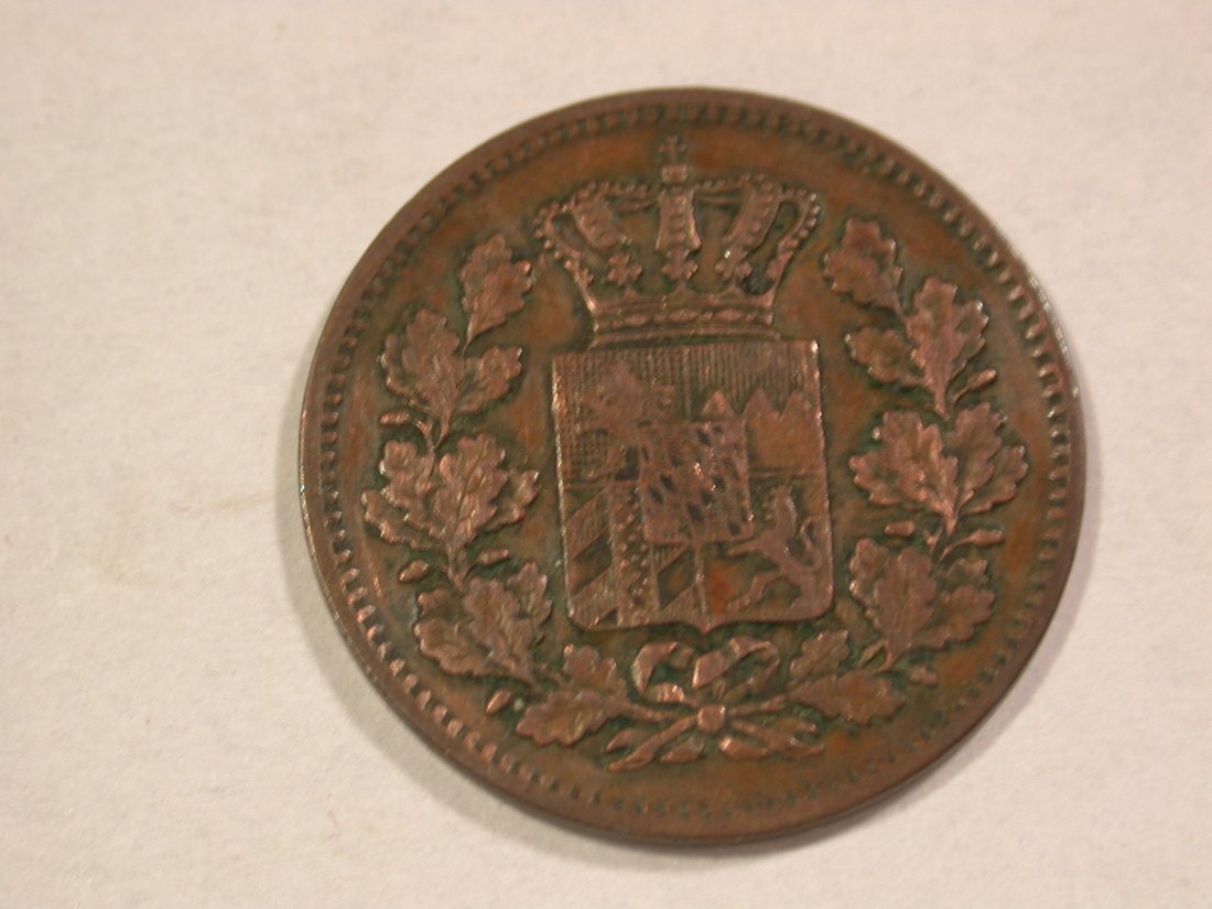  A203 Bayern 2 Pfennig 1868 in ss/ss+ Orginalbilder   