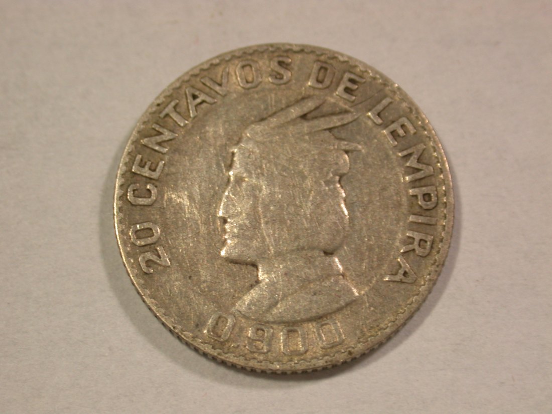A203 Honduras 20 Centavos 1932 in ss Silber Orginalbilder