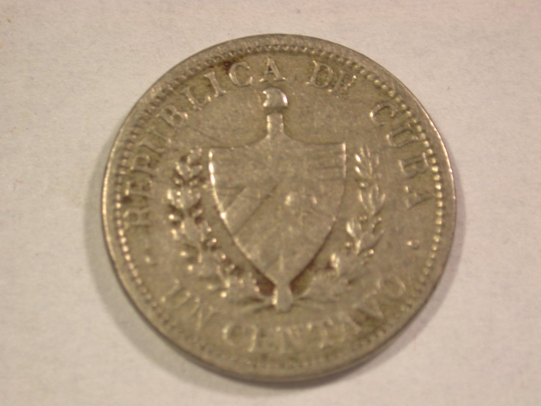  A203 Kuba  1 Centavo 1920 in f.ss Silber  Orginalbilder   