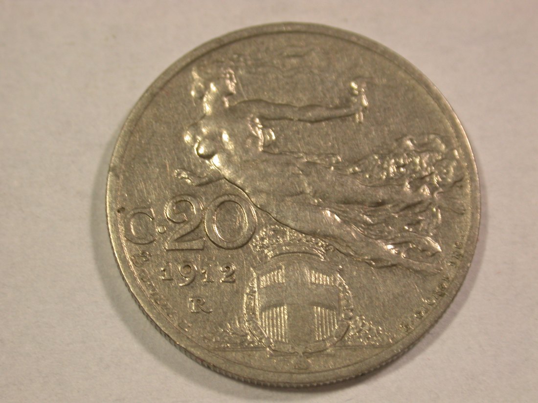 A203 Italien 20 Centesimi 1912 in ss+ Orginalbilder