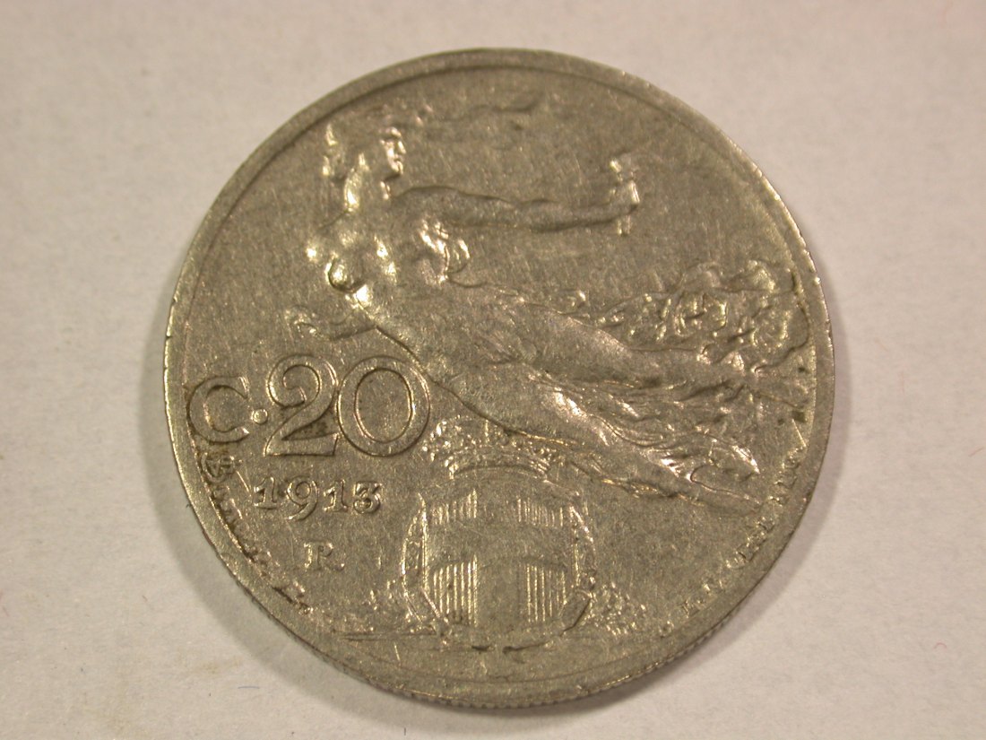 A203 Italien 20 Centesimi 1913 in ss Orginalbilder