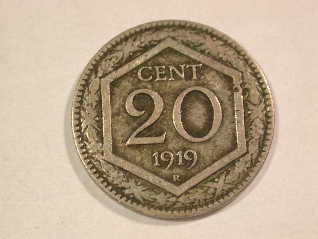  A203 Italien  20 Centesimi 1919 in ss+ Orginalbilder   