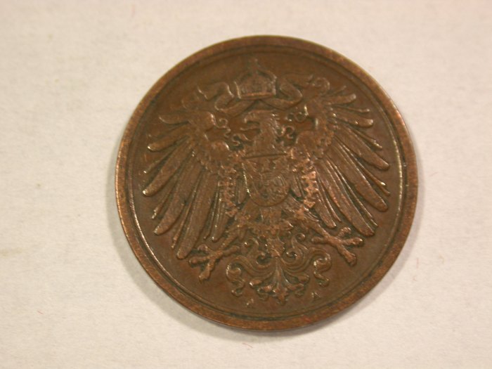  A203 KR 1 Pfennig 1914 A in ss+   Orginalbilder   