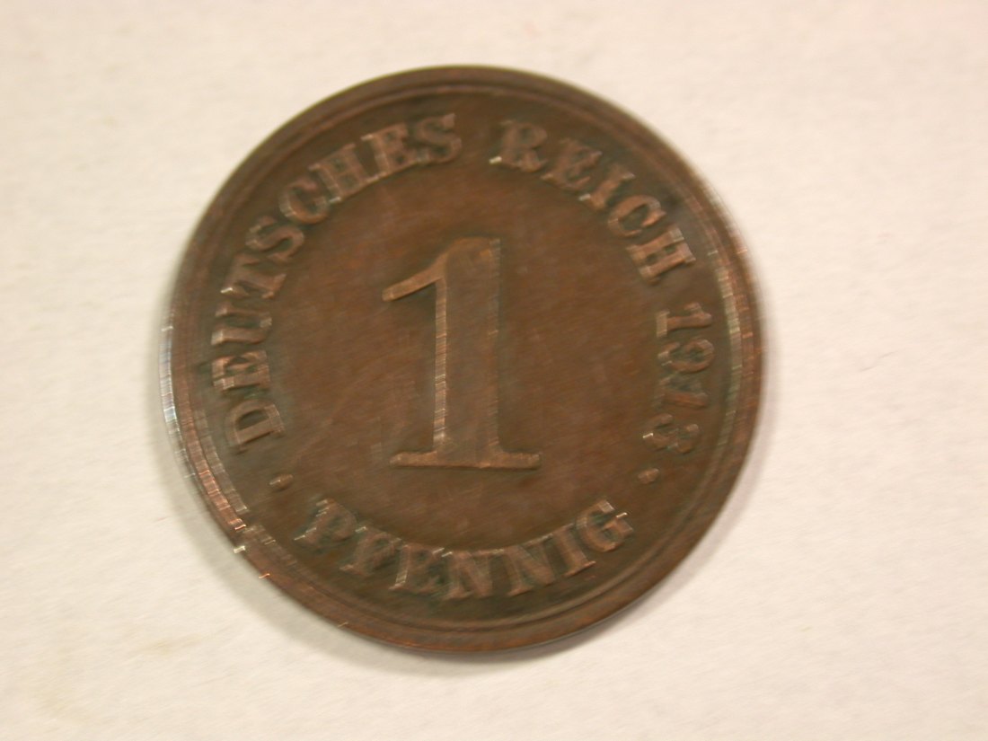 A203 KR 1 Pfennig 1913 E in ss/ss+   Orginalbilder   
