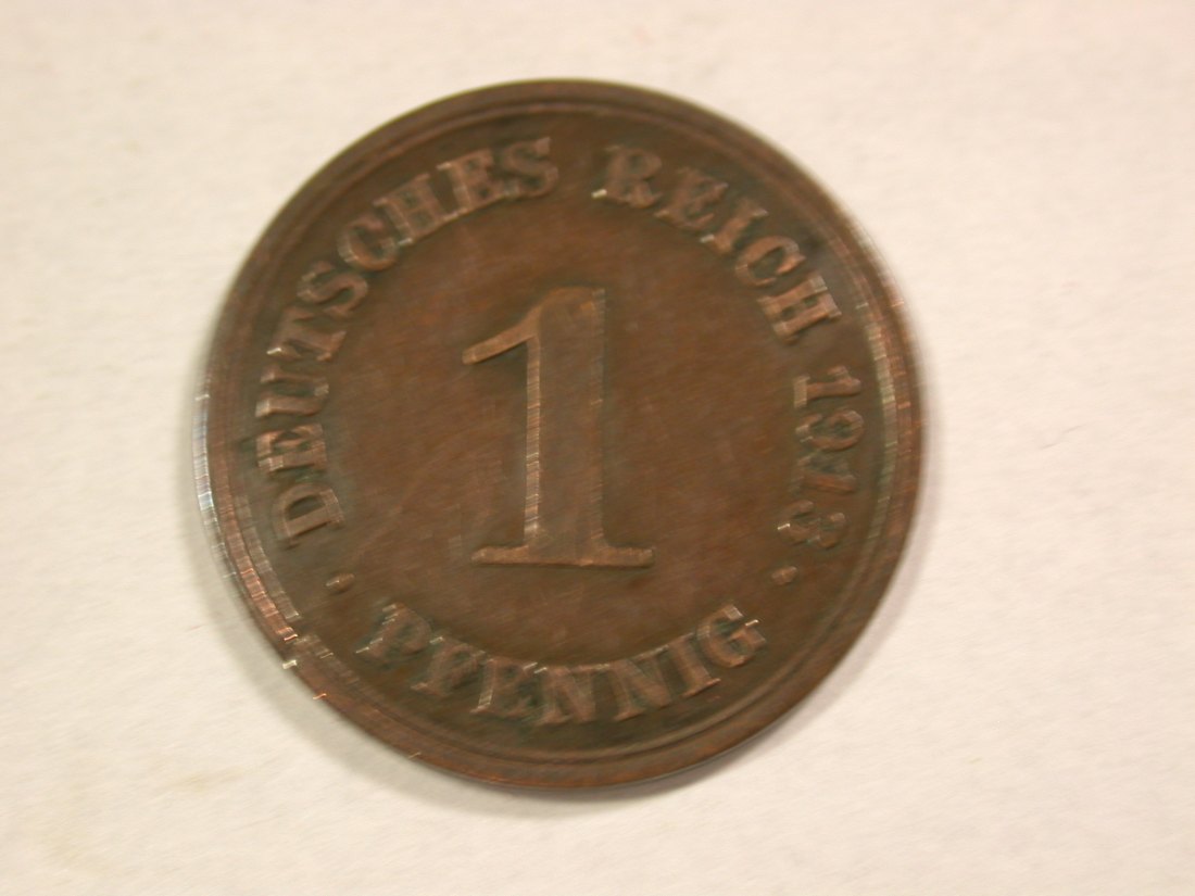 A203 KR 1 Pfennig 1913 E in ss/ss+ Orginalbilder