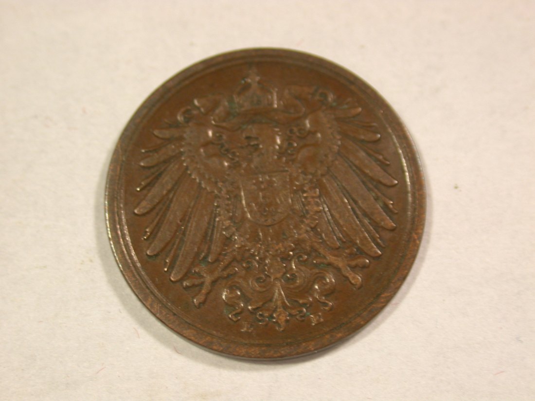  A203 KR 1 Pfennig 1908 E in ss+  Orginalbilder   