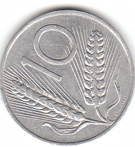 Italien (C018)b. 10 Lire 1980 siehe scan