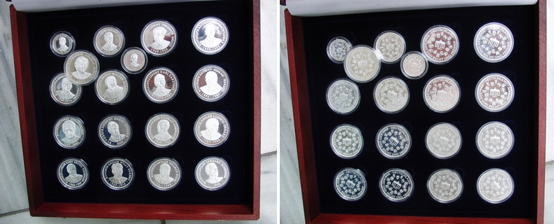  Medaillensatz Präsidenten und Kanzler 18xSilbermedaillen FM-Frankfurt  Feingewicht:ca.331g Silber pp   