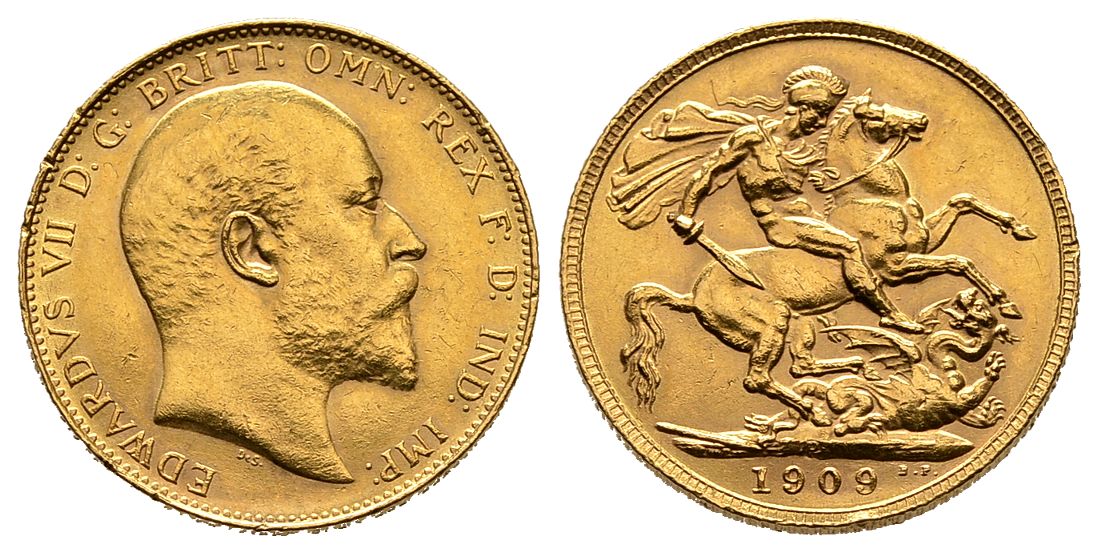 PEUS 6653 Grossbritannien / Australien 7,32 g Feingold. Eduard VII. (1901 - 1910) Sovereign GOLD 1909 P Perth Sehr schön