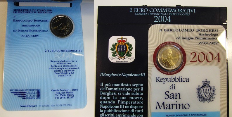  San Marino   2 Euro  2004     FM-Frankfurt  stempelglanz   Bartholomeo Burghesi   
