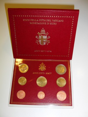  Vatican  Kursmünzensatz 2004    FM-Frankfurt  stg/vorzüglich      J. Paul II.   