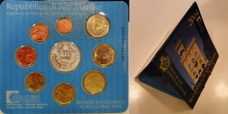  San Marino  Kursmünzensatz 2004 FM-Frankfurt  Feingewicht: 16,65g  Silber  Bartolomeo Borghesi“   