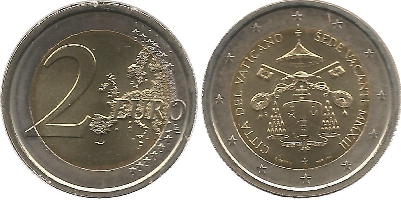  Vatican  2 Euro  2013  FM-Frankfurt  stgl    Sede Vacante   