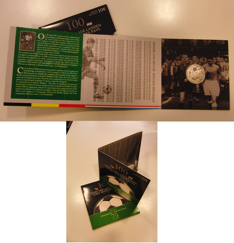  Belgien  10 Euro 2005  FM-Frankfurt  Feingewicht: 17,34g  Silber  pp  100 Jahre Fußball   
