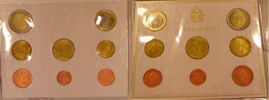  Vatican  Kursmünzensatz  2005  FM-Frankfurt  stg   