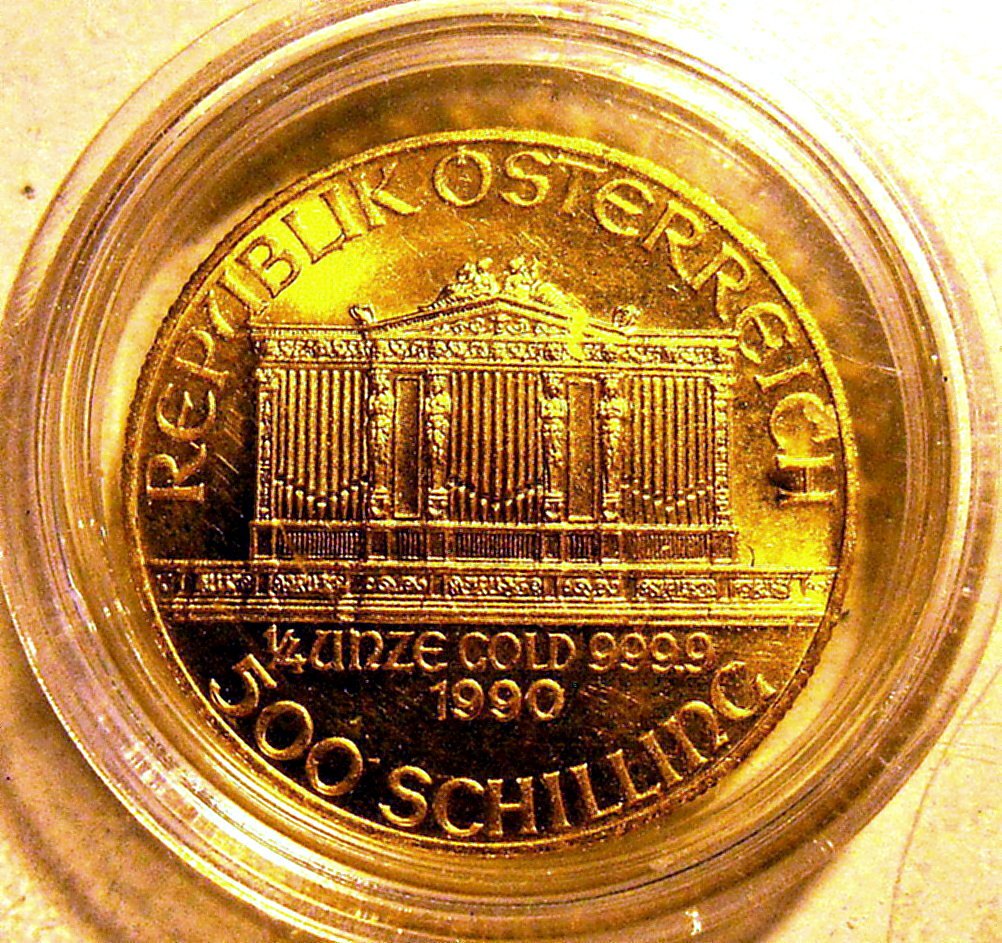 Wiener Philharmoniker Goldmünze 1990 1/4 Oz 999/1000