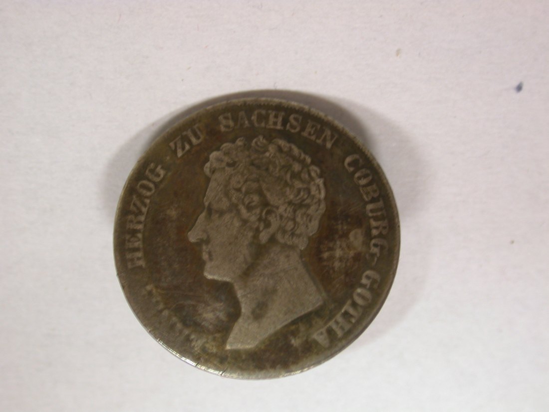 A204 Sachsen Coburg Gotha 10 Kreuzer 1836 als Knopf !! Orginalbilder