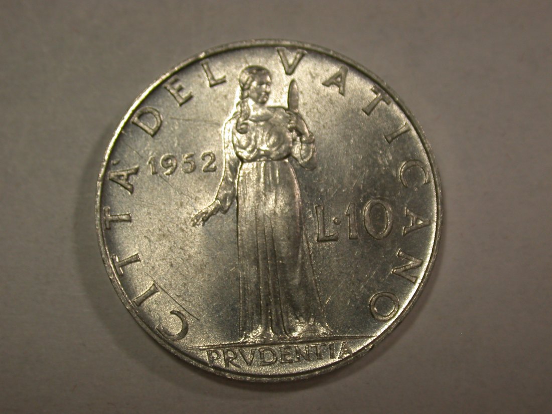 A204 Vatikan 10 Lire 1952 in f. ST !! Orginalbilder